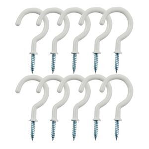 10pcs Cup Hooks 2" Ceiling Wall Thread Hooks for Hanging Lights 10PCS White